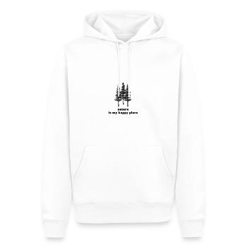 nature is my happy place - Männer Premium Bio Hoodie - Weiß - Vorne - Nico (187cm)