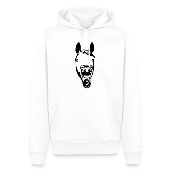 Lachendes Pferd - Männer Premium Bio Hoodie - Weiß - Vorne - Nico (187cm)