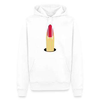Fingernagel- Stinkefinger - Männer Premium Bio Hoodie - Weiß - Vorne - Nico (187cm)