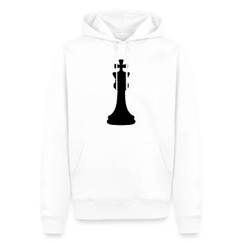 Les échecs noirs roi - Sweat à capuche Premium bio Homme - blanc - Devant - Nico (187cm)