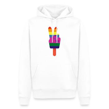 Eis am Stiel Friedenszeichen Peace Regenbogen - Männer Premium Bio Hoodie - Weiß - Vorne - Nico (187cm)