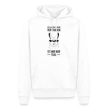 Verstanden, Ist Mir Nur Egal - Lama Alpaka Spruch - Männer Premium Bio Hoodie - Weiß - Vorne - Nico (187cm)