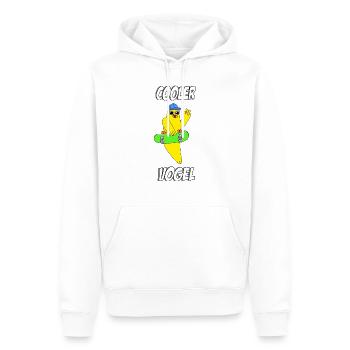 Cooler Vogel - Männer Premium Bio Hoodie - Weiß - Vorne - Nico (187cm)