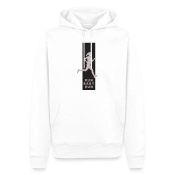 RUN BABY RUN - Men’s Premium Organic Hoodie - white - Front - Nico (187cm)