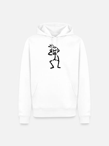 Dabbing Stickman Stich Figure - Männer Premium Bio Hoodie - Weiß