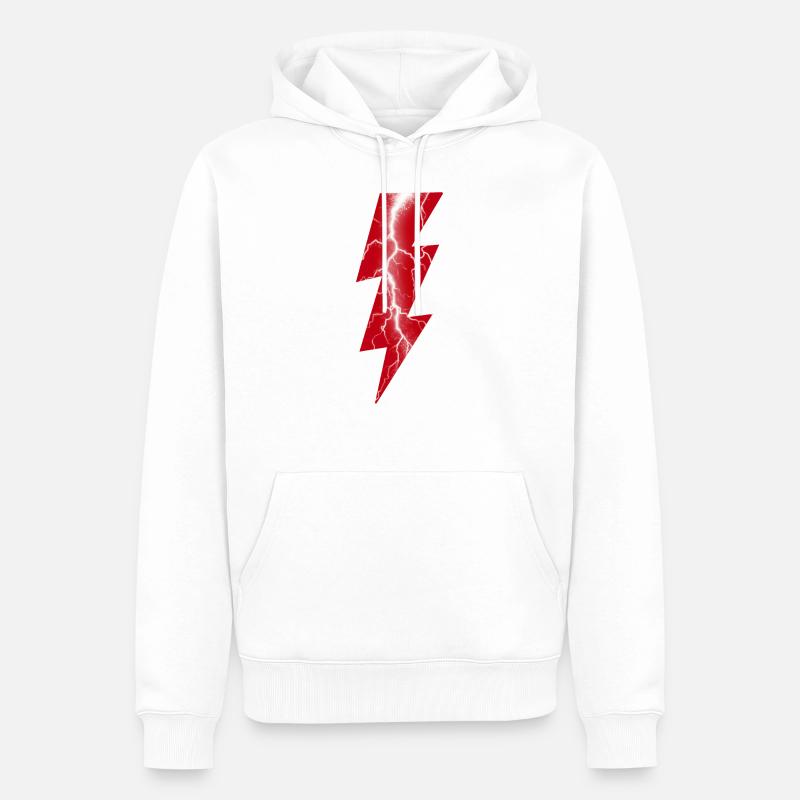 Blitz Roter Blitz - Männer Premium Bio Hoodie - Weiß