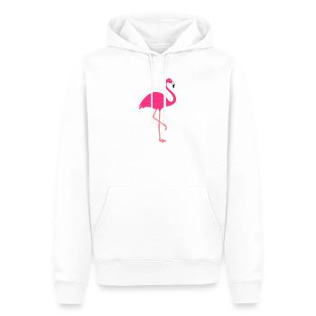 Flamingo - design animal - Sweat à capuche Premium bio Homme - blanc - Devant - Nico (187cm)