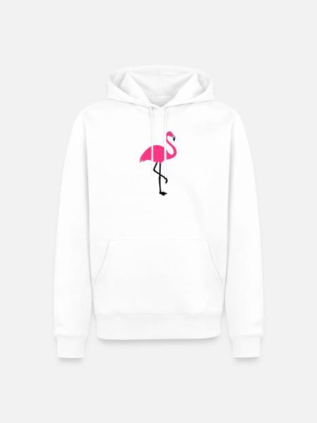 Flamingo Summer Sun Beach - Sweat à capuche Premium bio Homme - blanc