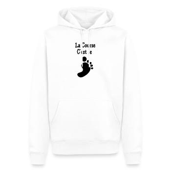Laufen / Running / Jogging / Joggen / Marathon - Männer Premium Bio Hoodie - Weiß - Vorne - Nico (187cm)