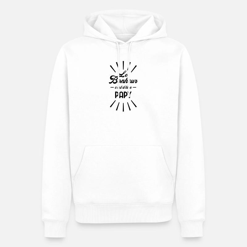 Papy Papi Grand-Père Retraite famille - Sweat à capuche Premium bio Homme - blanc