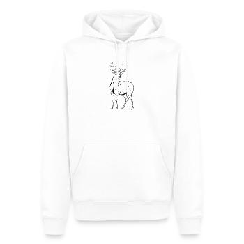 Hirsch - Männer Premium Bio Hoodie - Weiß - Vorne - Nico (187cm)