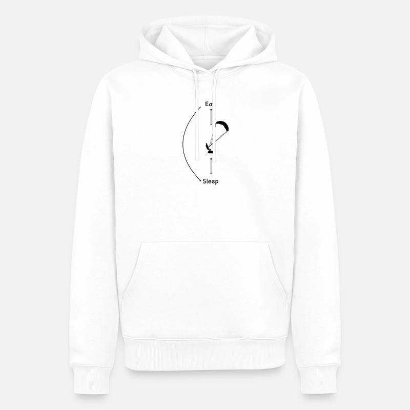 Manger Sleep Kite Répéter - Sweat à capuche Premium bio Homme - blanc