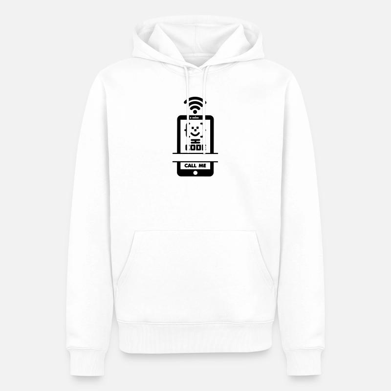 Call me phone coder gezchtje - Männer Premium Bio Hoodie - Weiß