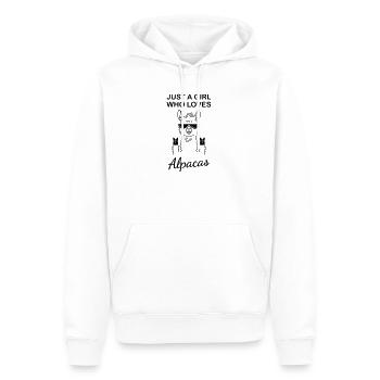 Lustiges Lama Alpaka Design - Männer Premium Bio Hoodie - Weiß - Vorne - Nico (187cm)