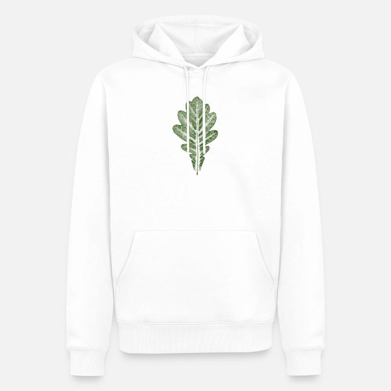 Blatt Eiche - Eichenblatt / Natur & Wald Design - Männer Premium Bio Hoodie - Weiß