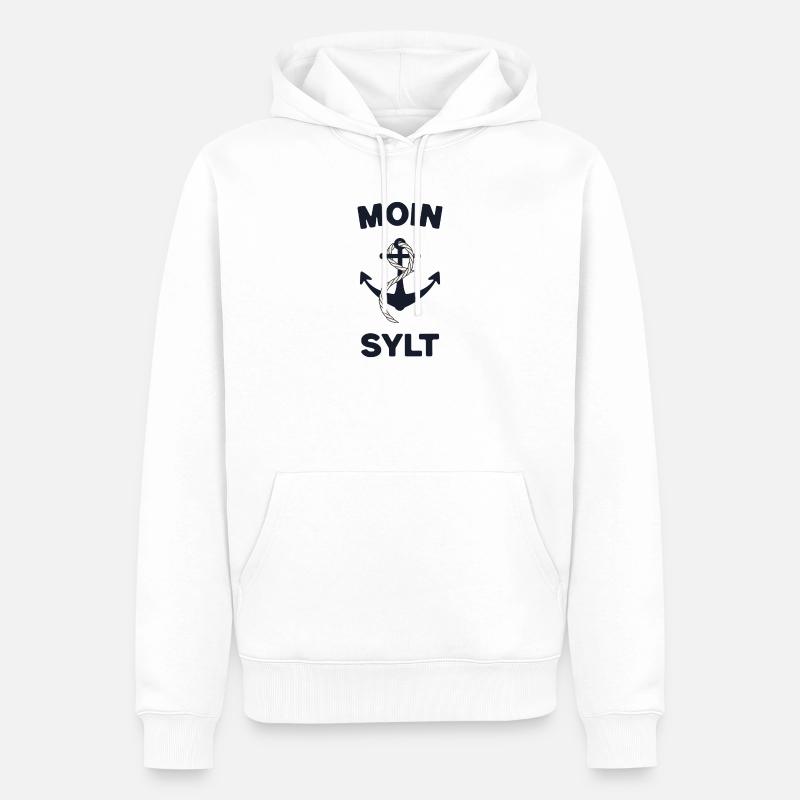 Moin Sylt – Conception d’ancres maritimes - Sweat à capuche Premium bio Homme - blanc