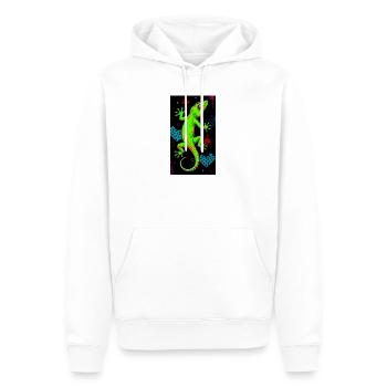 Gecko - Sweat à capuche Premium bio Homme - blanc - Devant - Nico (187cm)