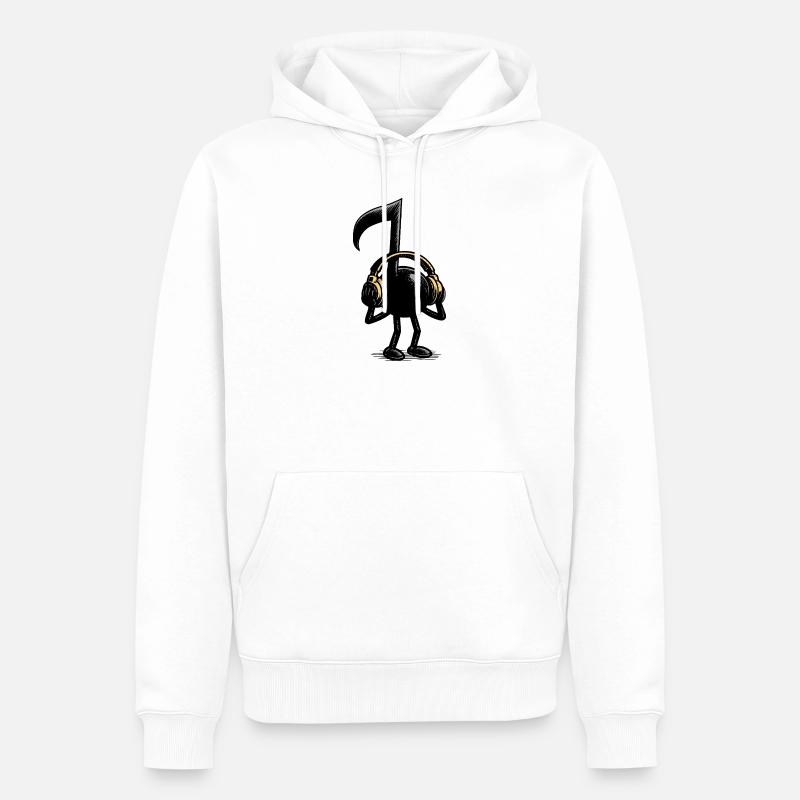 Musiknote - Männer Premium Bio Hoodie - Weiß