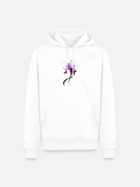 Lila Iris Blüte Elegante Blumenkunst - Männer Premium Bio Hoodie - Weiß