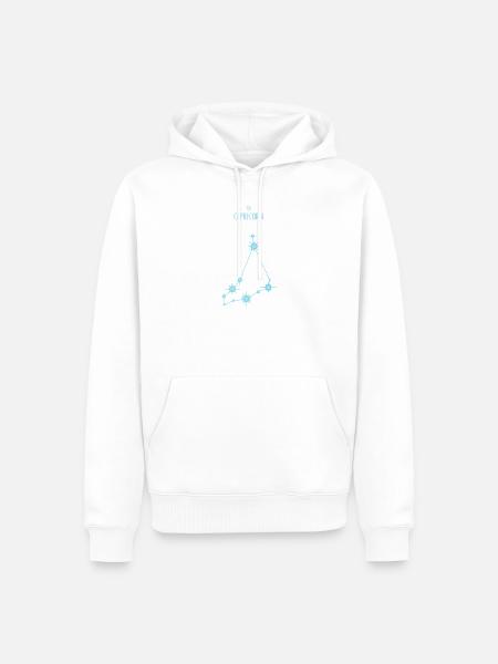 Steinbock Tierkreiszeichen Stern Sternbild Blau - Männer Premium Bio Hoodie - Weiß