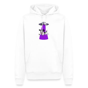 Hund von lila UFO-Balken entführt - Männer Premium Bio Hoodie - Weiß - Vorne - Nico (187cm)