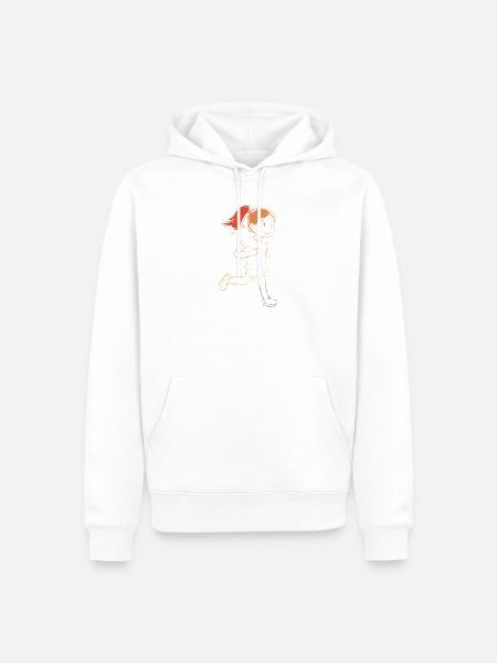 Läuferin Comic - Männer Premium Bio Hoodie - Weiß