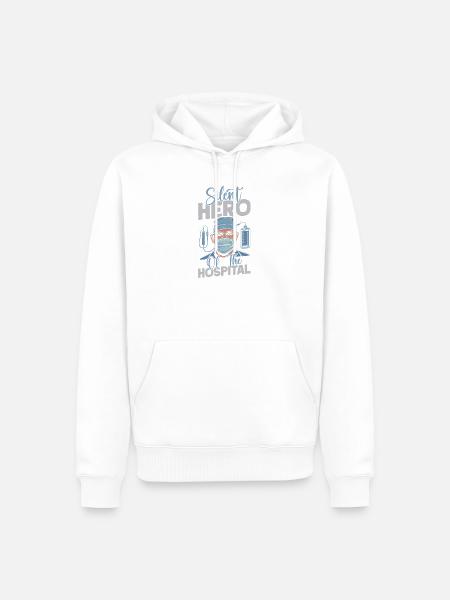 Anesthesiologist Silent Hero Anesthesia - Männer Premium Bio Hoodie - Weiß