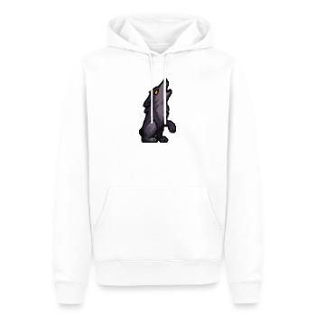 Mondwolf-Silhouette in Dunkler Palette - Männer Premium Bio Hoodie - Weiß - Vorne - Nico (187cm)