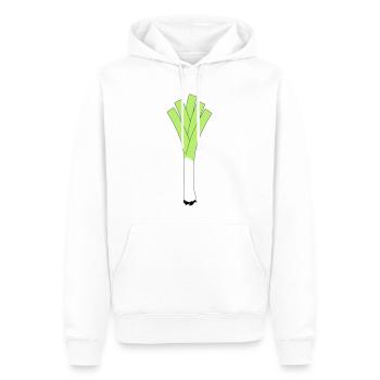 Fitness Poireaux Légumes Larry - Sweat à capuche Premium bio Homme - blanc - Devant - Nico (187cm)