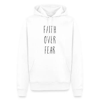 Faith Over Fear - Männer Premium Bio Hoodie - Weiß - Vorne - Nico (187cm)