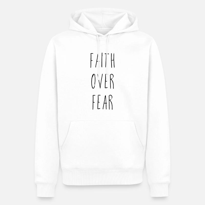La foi plutôt que la peur - Sweat à capuche Premium bio Homme - blanc