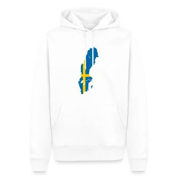 Schweden Umriss Karte Flagge Skandinavien Fahne - Männer Premium Bio Hoodie - Weiß - Vorne - Nico (187cm)