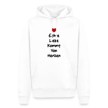 Liebe Spruch Valentinstag Herz - Männer Premium Bio Hoodie - Weiß - Vorne - Nico (187cm)