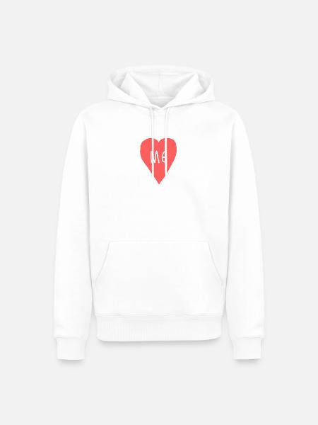 Herz - Heart - Selbstliebe - Liebe - Männer Premium Bio Hoodie - Weiß