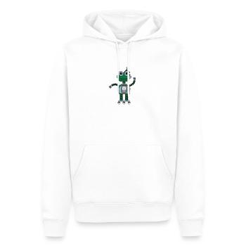 Robot mignon de bande dessinée - Sweat à capuche Premium bio Homme - blanc - Devant - Nico (187cm)