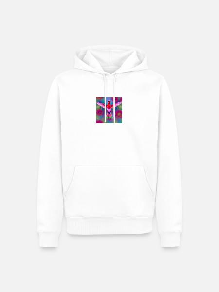 Kolibri 02 - Männer Premium Bio Hoodie - Weiß