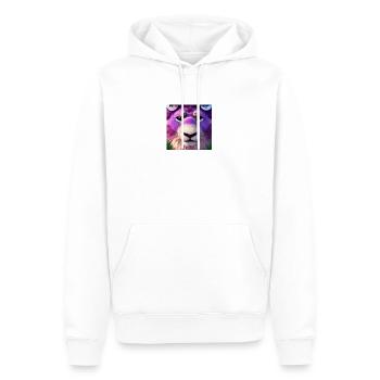 Lila Löwe - Männer Premium Bio Hoodie - Weiß - Vorne - Nico (187cm)