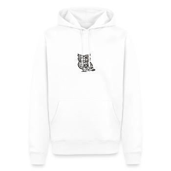 Hibou stylisé - Sweat à capuche Premium bio Homme - blanc - Devant - Nico (187cm)