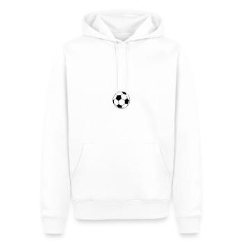 Fußball-Fieber (weiß-weißer Ball) - Männer Premium Bio Hoodie - Weiß - Vorne - Nico (187cm)