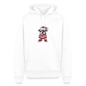 Staffordshire Bull Terrier Chien Noël Noël - Sweat à capuche Premium bio Homme - blanc - Devant - Nico (187cm)