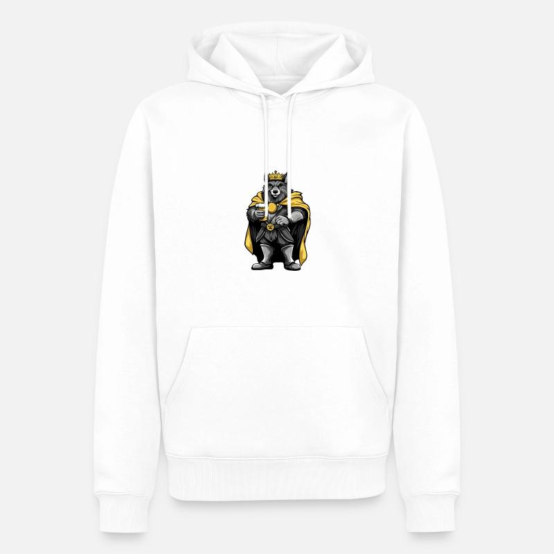 Bière Wolf Drôle - Sweat à capuche Premium bio Homme - blanc