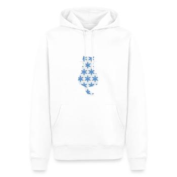 Chat avec des flocons de neige - Sweat à capuche Premium bio Homme - blanc - Devant - Nico (187cm)