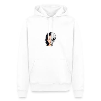 Human-Alien Hybrid Hubrid Alien Agenda - Men’s Premium Organic Hoodie - white - Front - Nico (187cm)