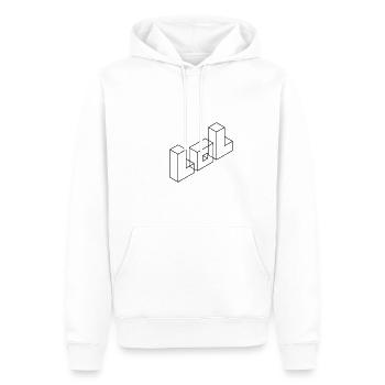 LoL outline - Männer Premium Bio Hoodie - Weiß - Vorne - Nico (187cm)