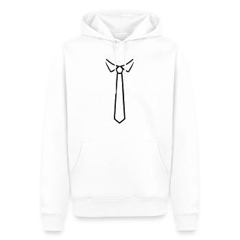 Cravate - Sweat à capuche Premium bio Homme - blanc - Devant - Nico (187cm)