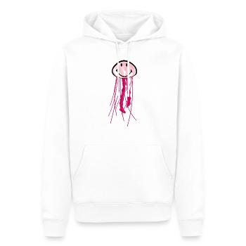 Smiley Jellyfish - Sweat à capuche Premium bio Homme - blanc - Devant - Nico (187cm)