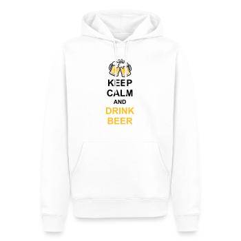 Drink Beer Keep Calm - Männer Premium Bio Hoodie - Weiß - Vorne - Nico (187cm)