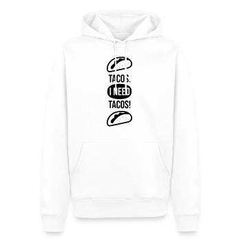 TACOS. I NEED TACOS! (v) - Männer Premium Bio Hoodie - Weiß - Vorne - Nico (187cm)