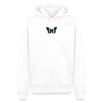 Schmetterling blau - Männer Premium Bio Hoodie - Weiß - Vorne - Nico (187cm)