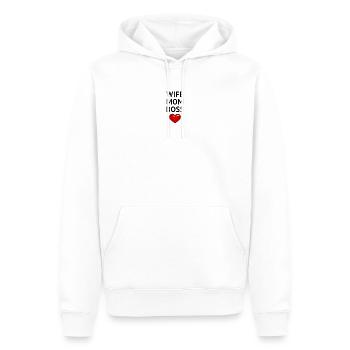 WIFE MOM BOSS - Sweat à capuche Premium bio Homme - blanc - Devant - Nico (187cm)